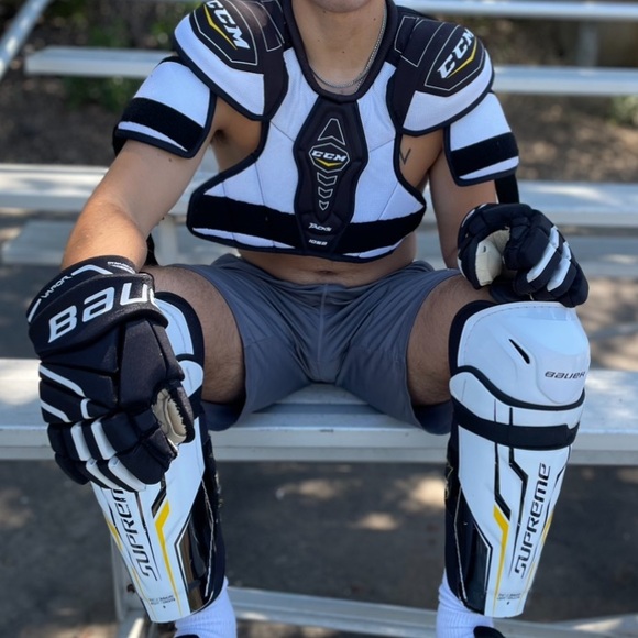 BAUER VAPORMAX X60 HOCKEY GLOVES 12” 30cm DYNAMIC ERGO THUMB JOCK JUNIOR MEN PRO - Picture 3 of 17